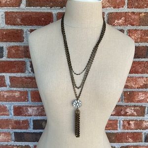 LuLu Frost Crystal Pendant Layered Necklace